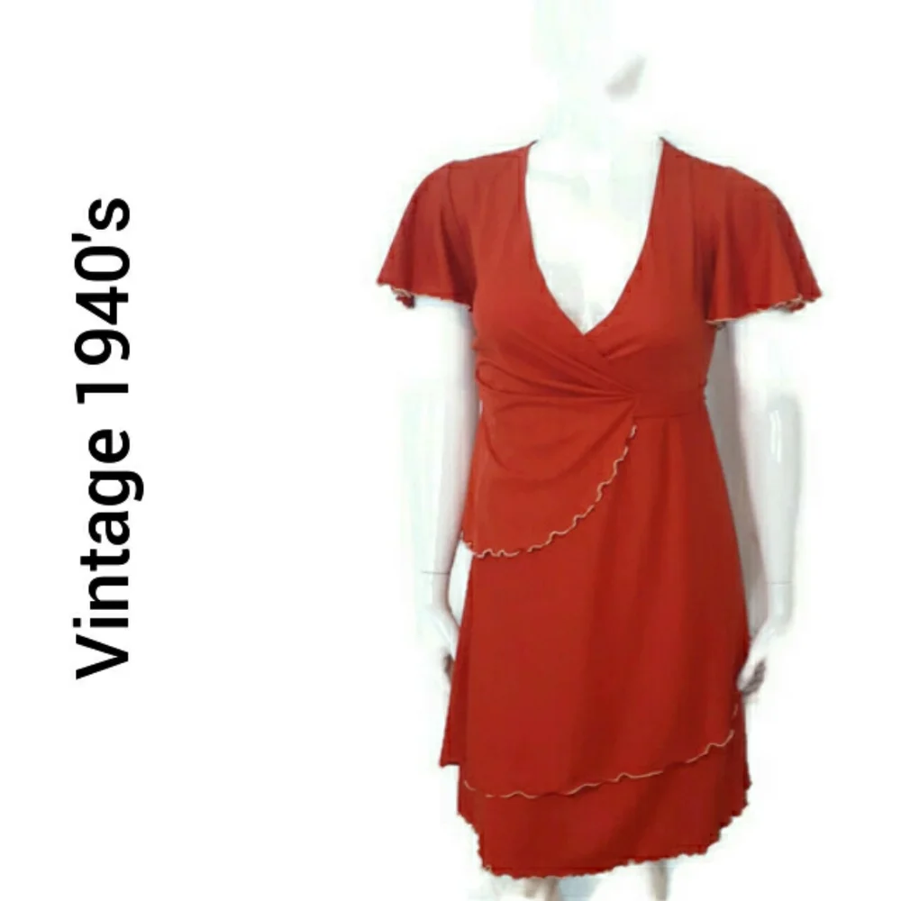 Vintage 1940's Wrap Dress Size Medium - Picture 7 of 7